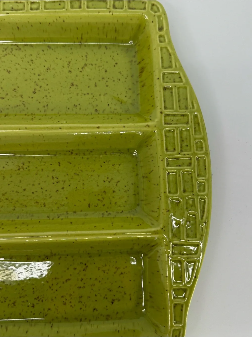 Made in California Green Ceramic Sectioned Serving Tray